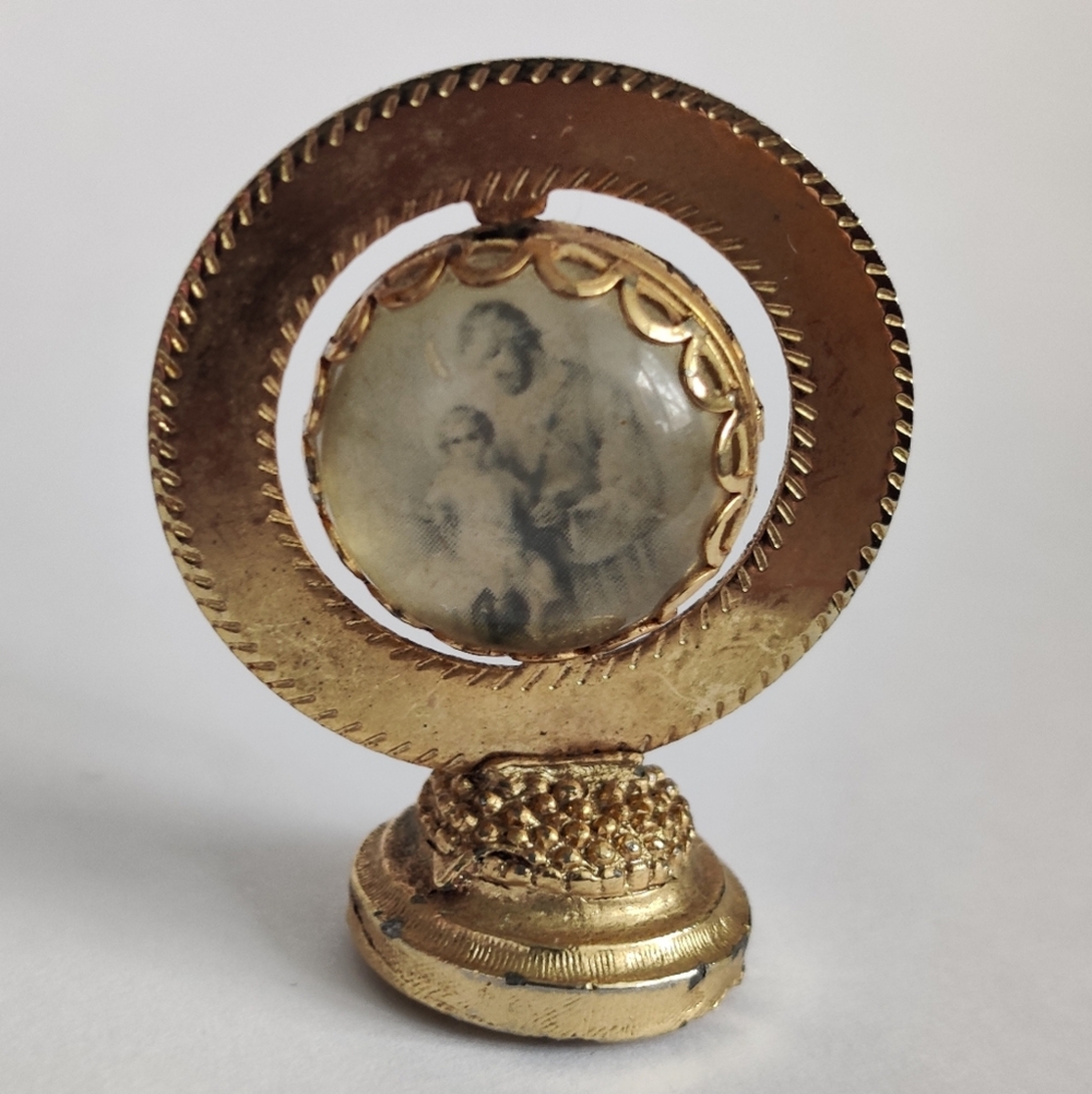 Vintage St Joseph & St Christopher Dash Magnet Globe Traveller's Patrons